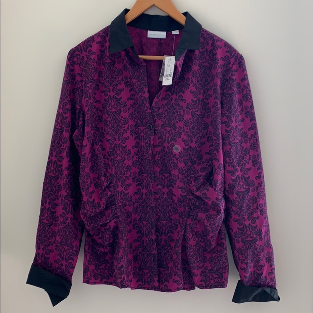 NY&CO Printed Dress Shirt Size XL NWT